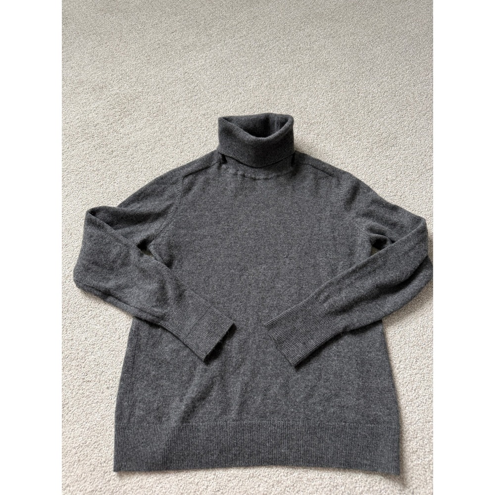 Everlane Turtleneck Sweater Women Size S Charcoal Gray 100% Cashmere Long Sleeve